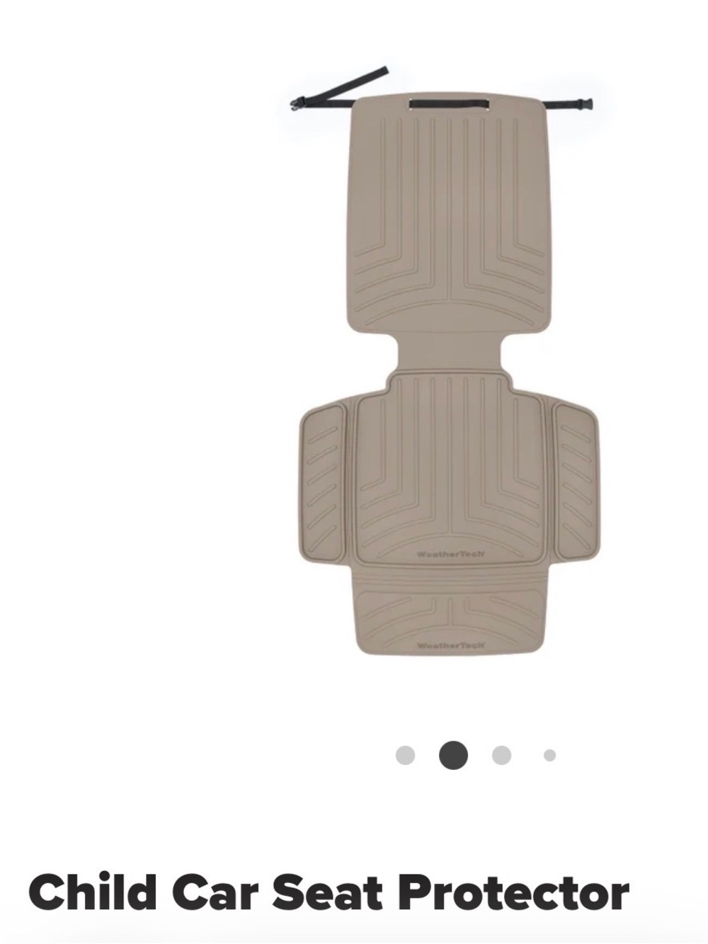 WeatherTech Child Car Seat Protector Seat & Back Protection Tan Brand New